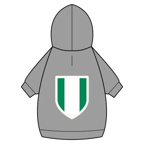 Nigeria Green & White Stripes Pet Hoodie — back_dtf view
