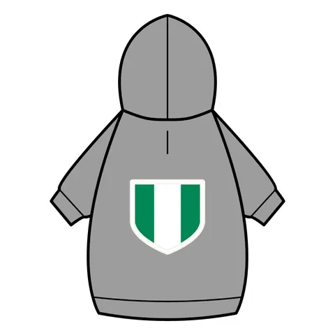 Nigeria Green & White Stripes Pet Hoodie — back_dtf view