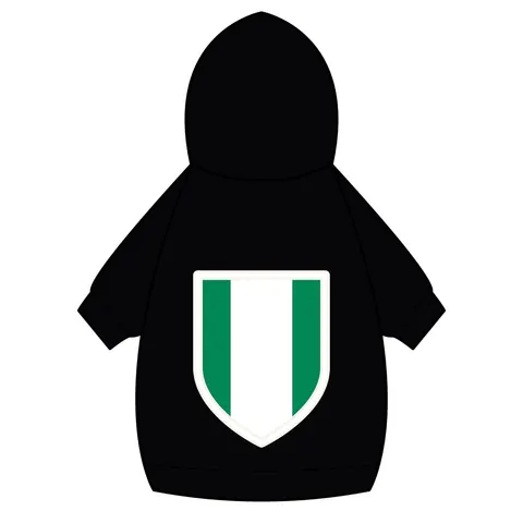 Nigeria Green & White Stripes Pet Hoodie — back_dtf view
