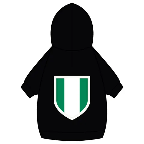 Nigeria Green & White Stripes Pet Hoodie — back_dtf view