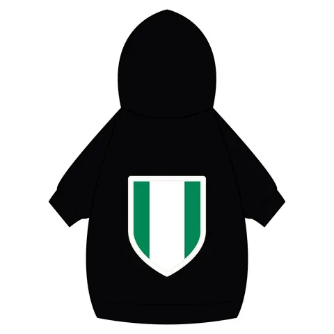 Nigeria Green & White Stripes Pet Hoodie — back_dtf view