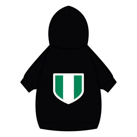 Nigeria Green & White Stripes Pet Hoodie — back_dtf view