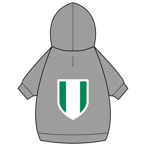 Nigeria Green & White Stripes Pet Hoodie — back_dtf view