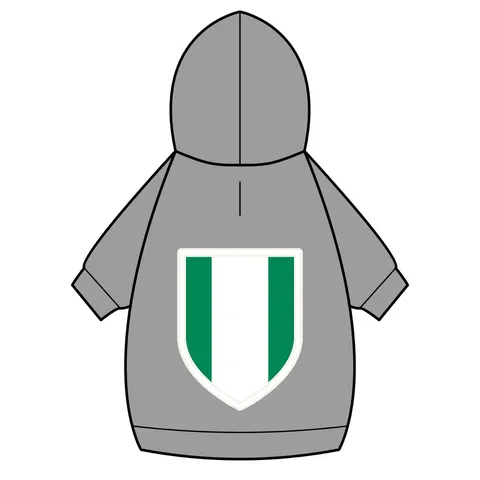 Nigeria Green & White Stripes Pet Hoodie — back_dtf view