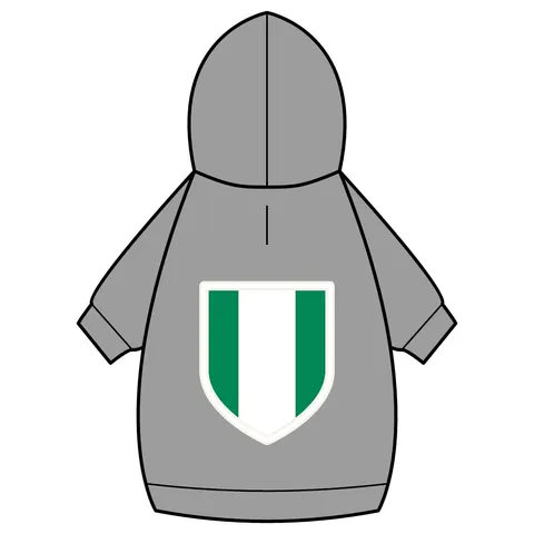 Nigeria Green & White Stripes Pet Hoodie — back_dtf view