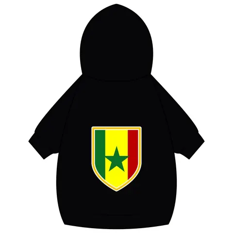 Senegal Green Yellow Red Pet Hoodie — back_dtf view