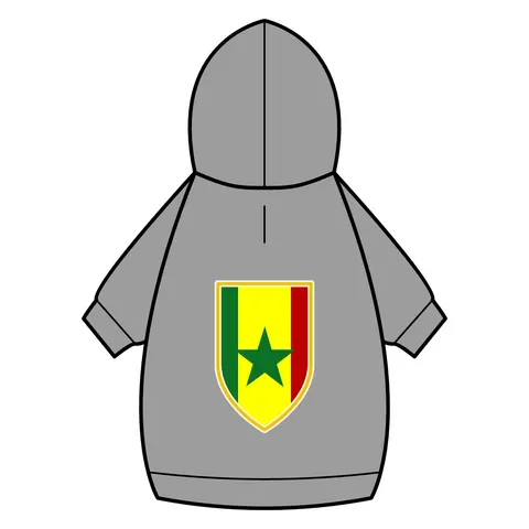 Senegal Green Yellow Red Pet Hoodie — back_dtf view