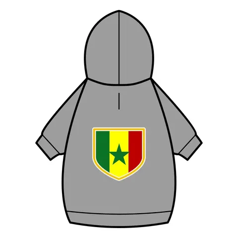 Senegal Green Yellow Red Pet Hoodie — back_dtf view