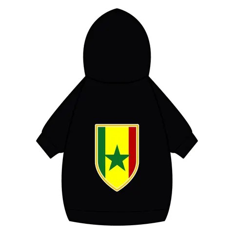 Senegal Green Yellow Red Pet Hoodie — back_dtf view