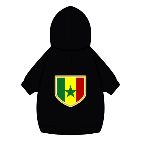 Senegal Green Yellow Red Pet Hoodie — back_dtf view