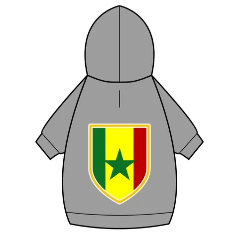 Senegal Green Yellow Red Pet Hoodie — back_dtf view