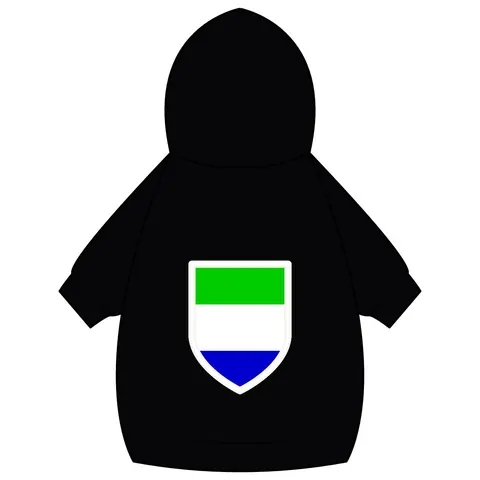 Sierra Leone Green White Blue Pet Hoodie — back_dtf view