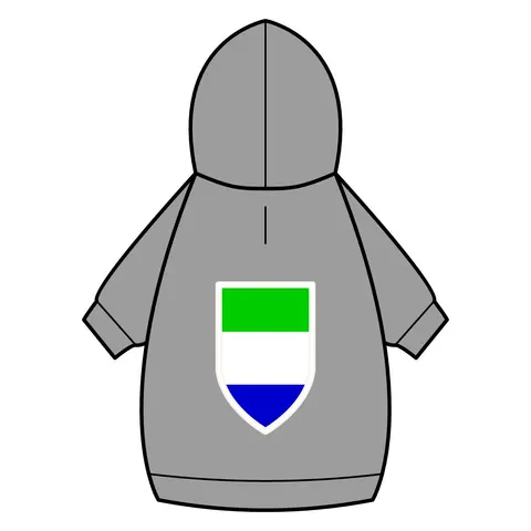 Sierra Leone Green White Blue Pet Hoodie — back_dtf view