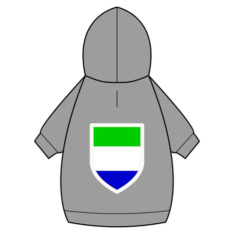 Sierra Leone Green White Blue Pet Hoodie — back_dtf view
