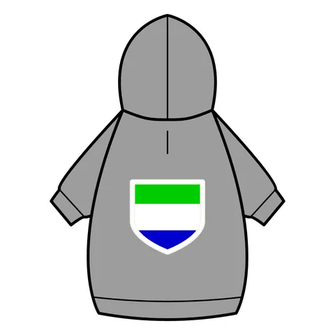 Sierra Leone Green White Blue Pet Hoodie — back_dtf view