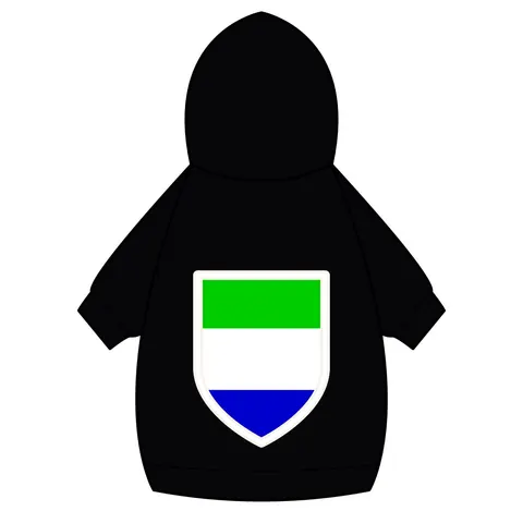 Sierra Leone Green White Blue Pet Hoodie — back_dtf view