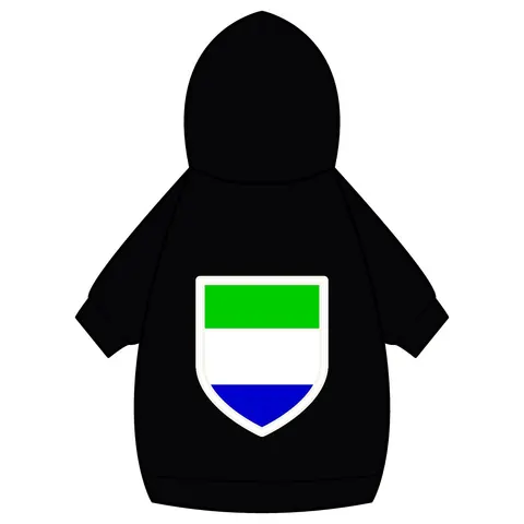 Sierra Leone Green White Blue Pet Hoodie — back_dtf view
