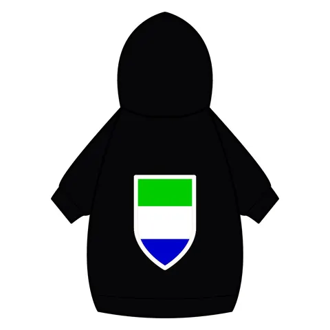 Sierra Leone Green White Blue Pet Hoodie — back_dtf view