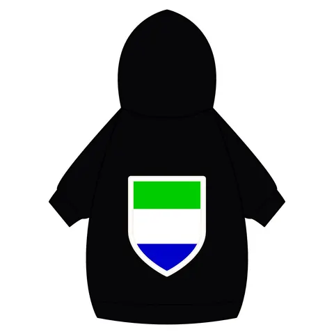 Sierra Leone Green White Blue Pet Hoodie — back_dtf view
