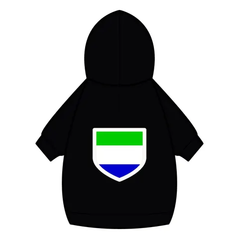 Sierra Leone Green White Blue Pet Hoodie — back_dtf view