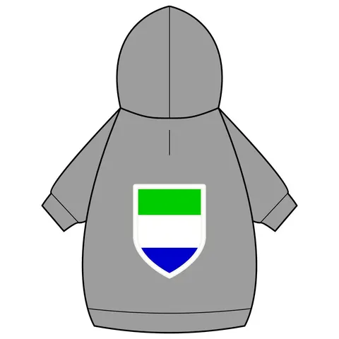 Sierra Leone Green White Blue Pet Hoodie — back_dtf view