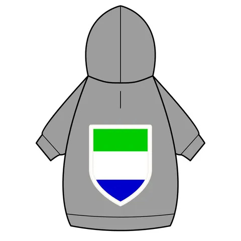 Sierra Leone Green White Blue Pet Hoodie — back_dtf view