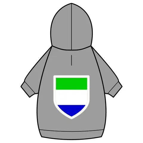 Sierra Leone Green White Blue Pet Hoodie — back_dtf view
