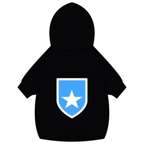 Somalia Blue White Star Pet Hoodie — back_dtf view
