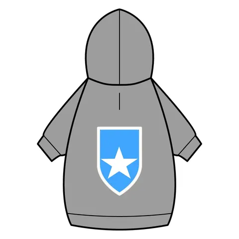 Somalia Blue White Star Pet Hoodie — back_dtf view