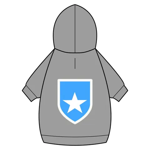 Somalia Blue White Star Pet Hoodie — back_dtf view