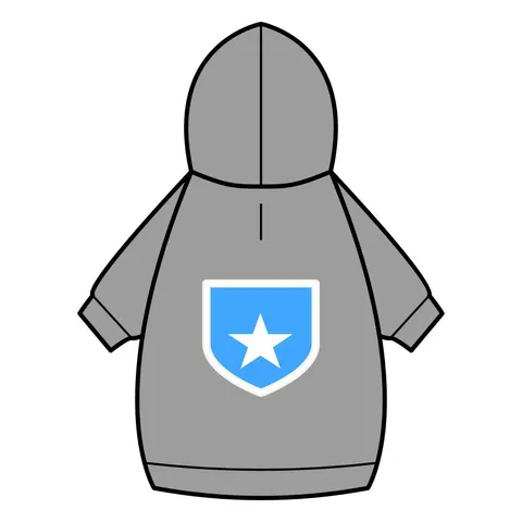 Somalia Blue White Star Pet Hoodie — back_dtf view
