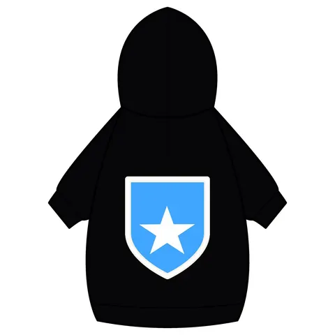 Somalia Blue White Star Pet Hoodie — back_dtf view