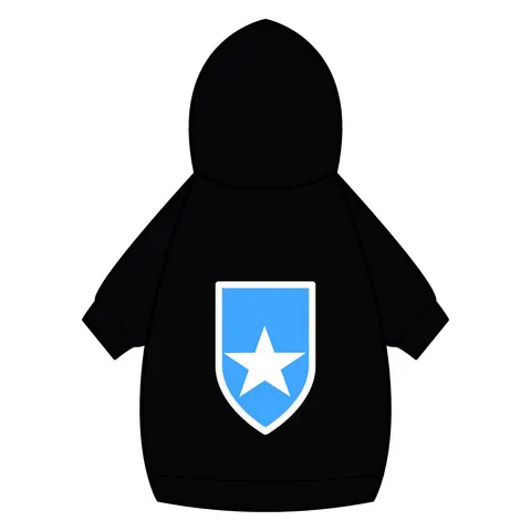 Somalia Blue White Star Pet Hoodie — back_dtf view