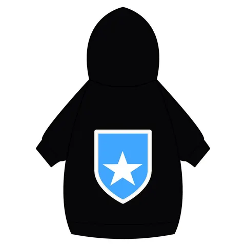Somalia Blue White Star Pet Hoodie — back_dtf view