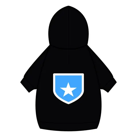 Somalia Blue White Star Pet Hoodie — back_dtf view