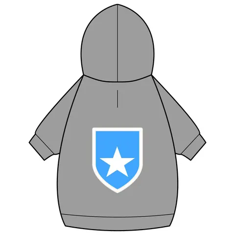 Somalia Blue White Star Pet Hoodie — back_dtf view