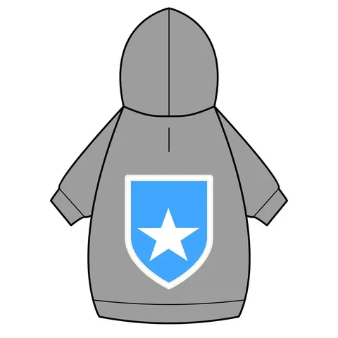 Somalia Blue White Star Pet Hoodie — back_dtf view