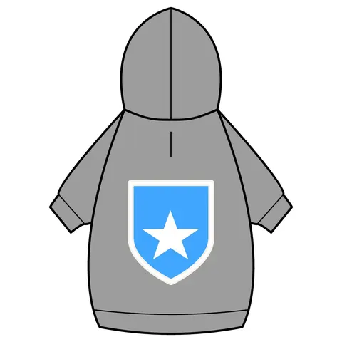 Somalia Blue White Star Pet Hoodie — back_dtf view