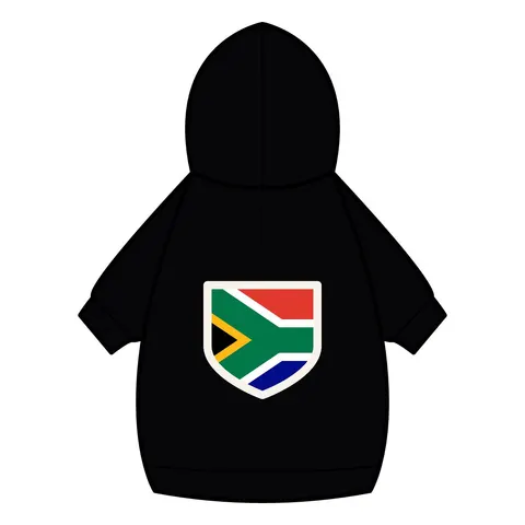 South Africa Rainbow Y Pattern Pet Hoodie — back_dtf view