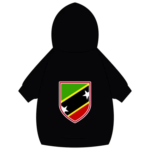 St. Kitts & Nevis Diagonal Stars Pet Hoodie — back_dtf view