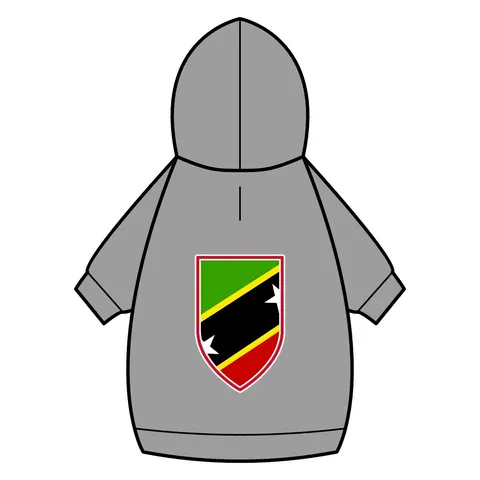 St. Kitts & Nevis Diagonal Stars Pet Hoodie — back_dtf view