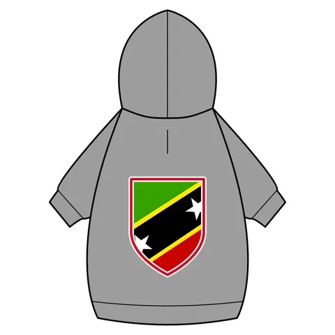 St. Kitts & Nevis Diagonal Stars Pet Hoodie — back_dtf view