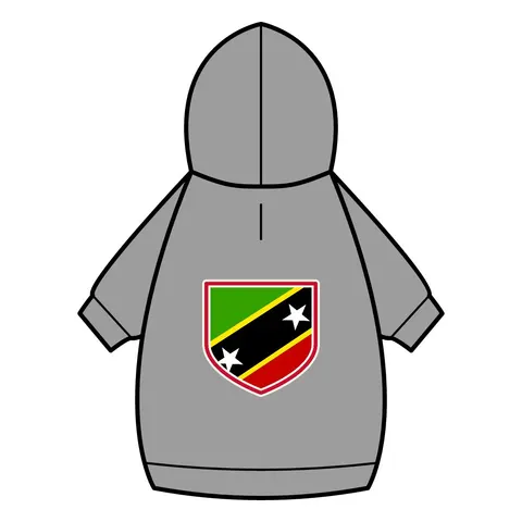 St. Kitts & Nevis Diagonal Stars Pet Hoodie — back_dtf view