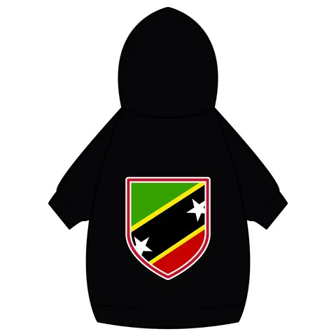 St. Kitts & Nevis Diagonal Stars Pet Hoodie — back_dtf view