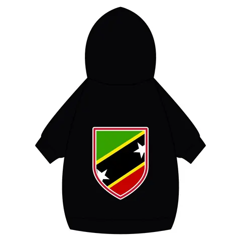 St. Kitts & Nevis Diagonal Stars Pet Hoodie — back_dtf view