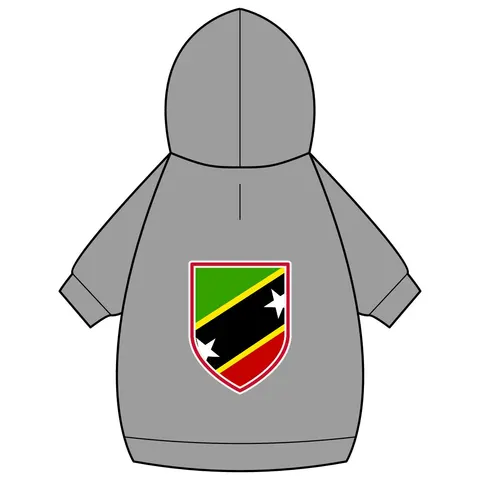 St. Kitts & Nevis Diagonal Stars Pet Hoodie — back_dtf view