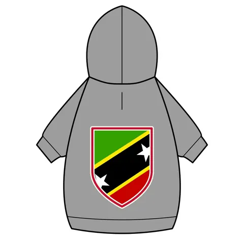 St. Kitts & Nevis Diagonal Stars Pet Hoodie — back_dtf view