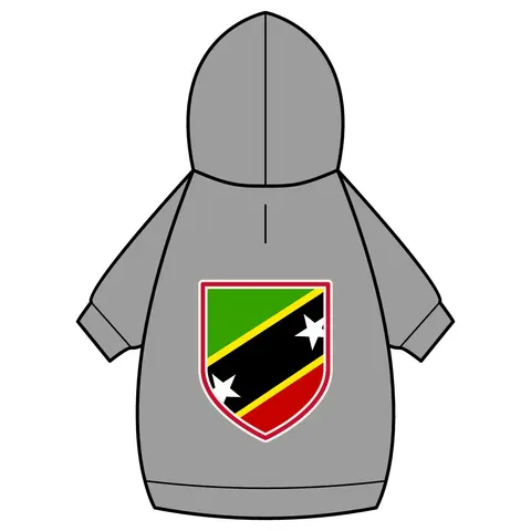 St. Kitts & Nevis Diagonal Stars Pet Hoodie — back_dtf view
