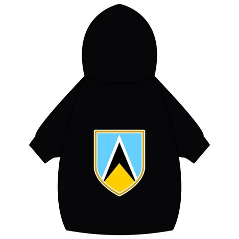 Saint Lucia Blue Triangle Peak Pet Hoodie — back_dtf view