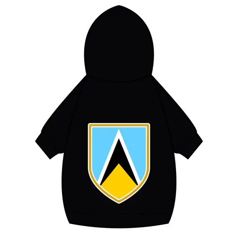 Saint Lucia Blue Triangle Peak Pet Hoodie — back_dtf view